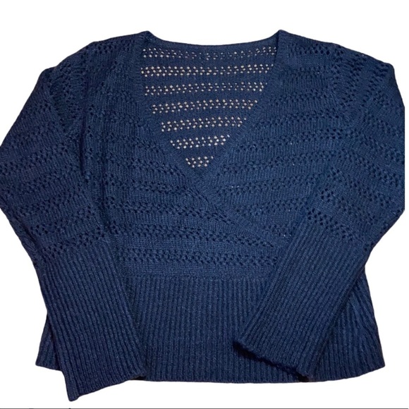 Vintage Knit V-Neck Dark brown Sweater Size S/M - Picture 1 of 5